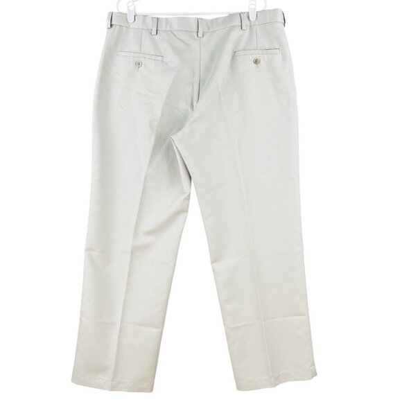 Haggar Men's Dress Pants Size 40x29 Straight Leg Mid Rise Sand Color Classic - Picture 2 of 11